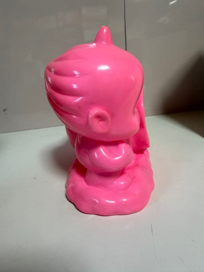 昭和レトロ 風小僧 日本製 販促ノベルティ マスコット 当時物 ピンク 箱付