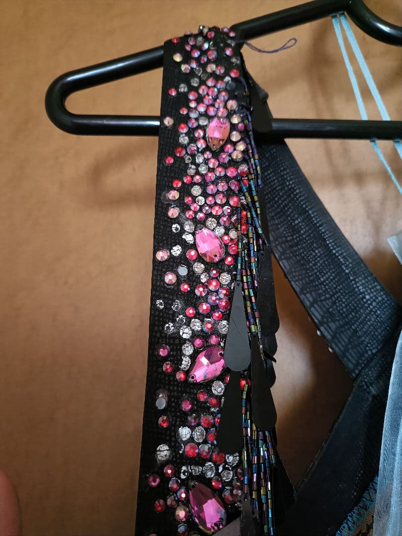 社交ダンス用ビーズ装飾ドレス