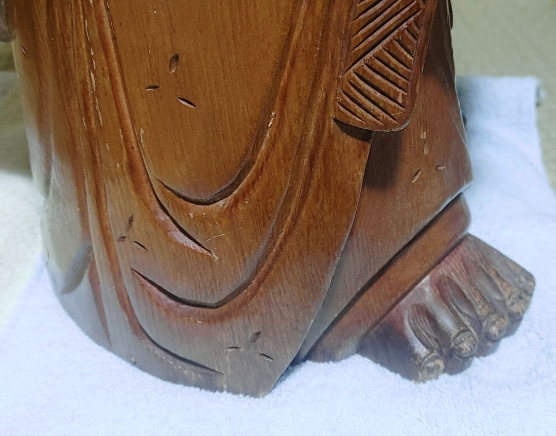 骨董品 布袋さん 木彫り 彫刻　像　置物