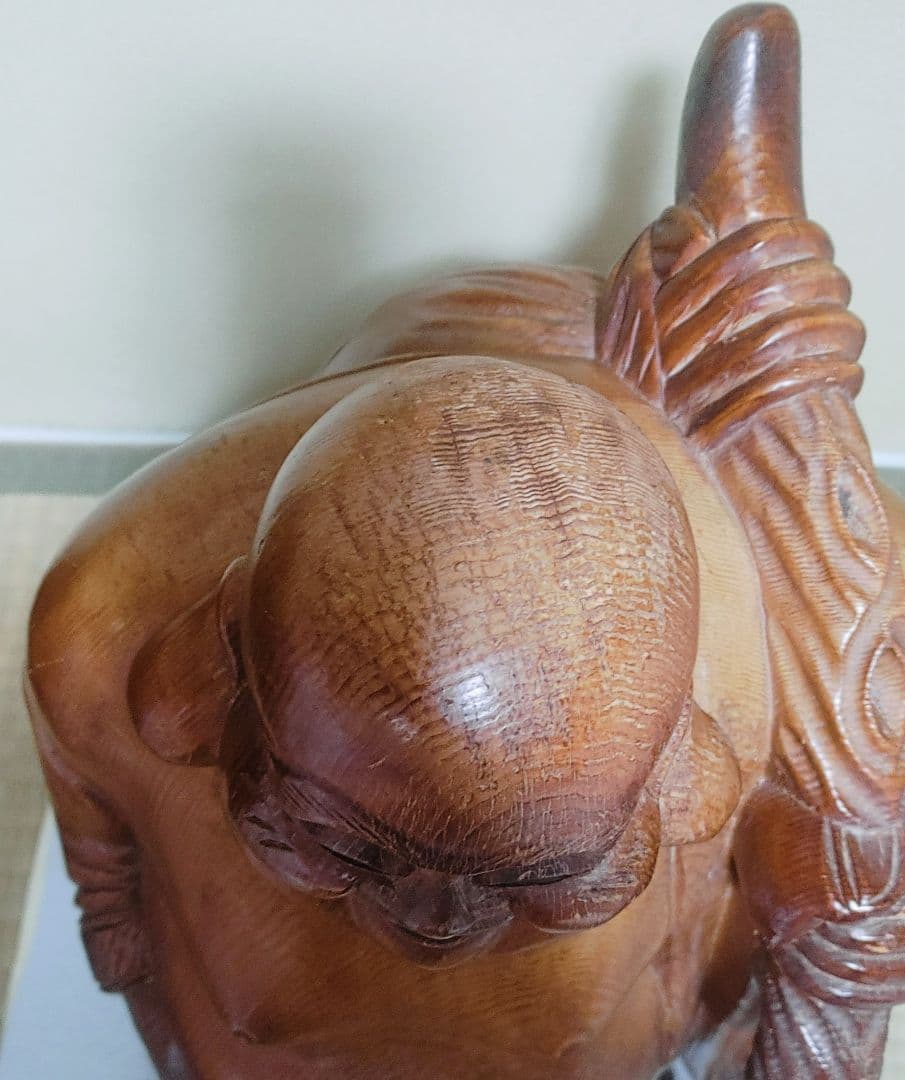 骨董品 布袋さん 木彫り 彫刻　像　置物