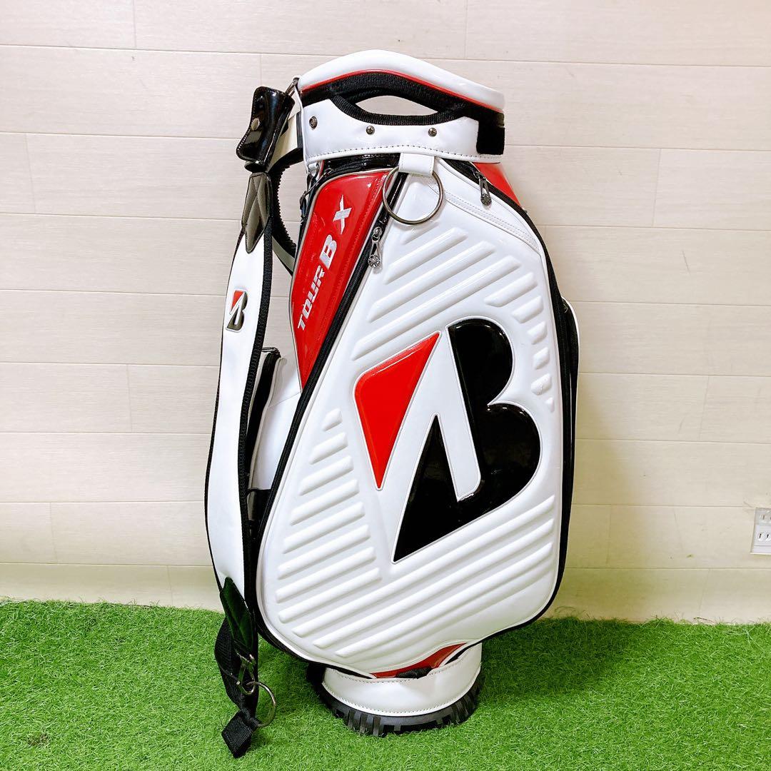 M6.ブリジストン　ツアービー　X キャディーバッグ　エナメル　3点式　ゴルフ