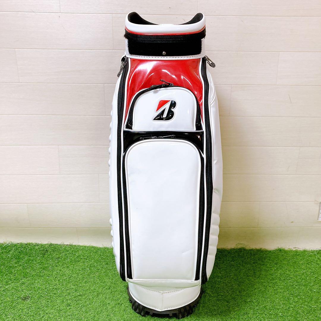 M6.ブリジストン　ツアービー　X キャディーバッグ　エナメル　3点式　ゴルフ