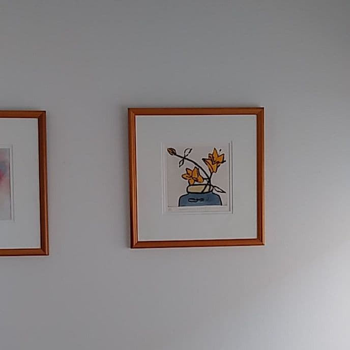 リチャード・スペア　版画　「日本の花器とゆり」