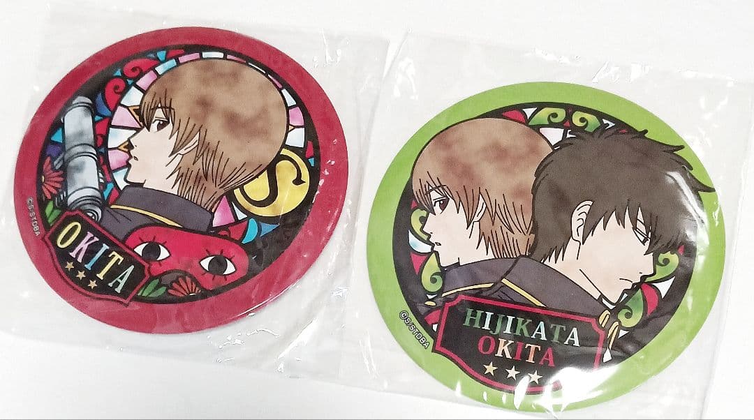 銀魂　ステンドグラス風　バッジ　スタンドCANバッジ　沖田総悟　土方十四郎