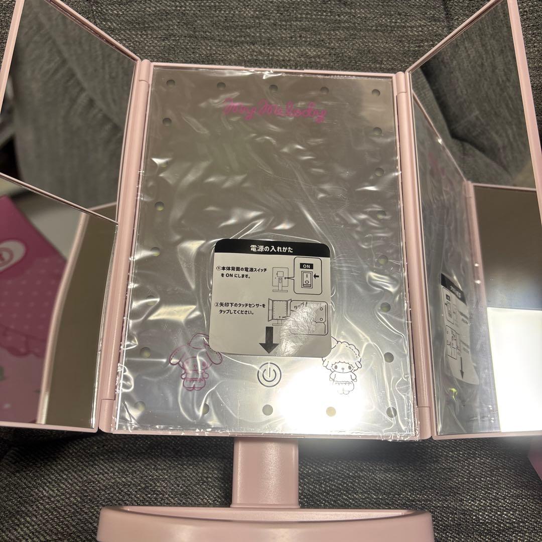 マイメロディ LED付き三面鏡