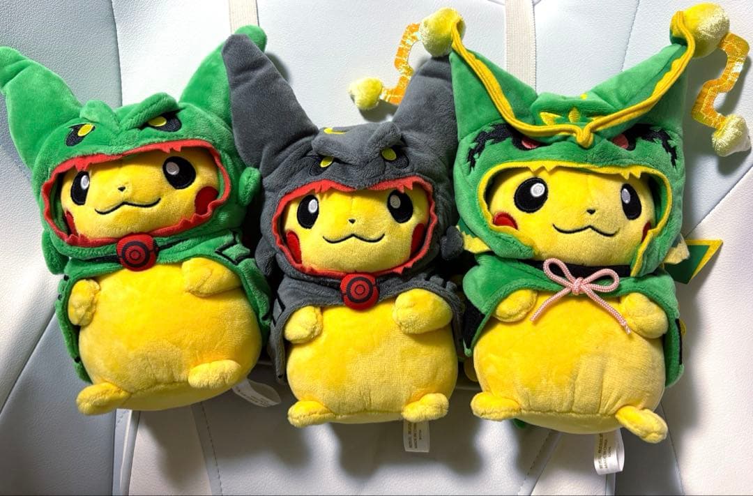 3種セット レックウザのポンチョを着たピカチュウ ポケモンぬいぐるみ