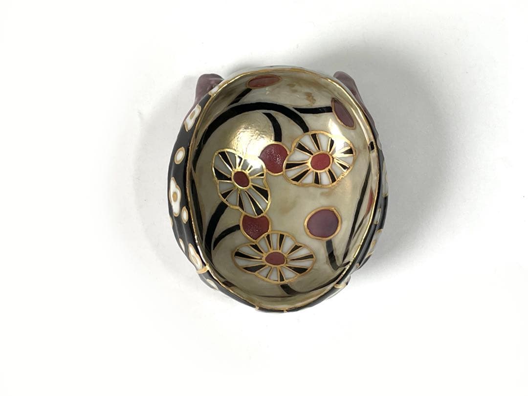 陶芸家　人気作家　植葉香澄　ネコトリ型ポピー文　盃　ねこ　猫　共箱