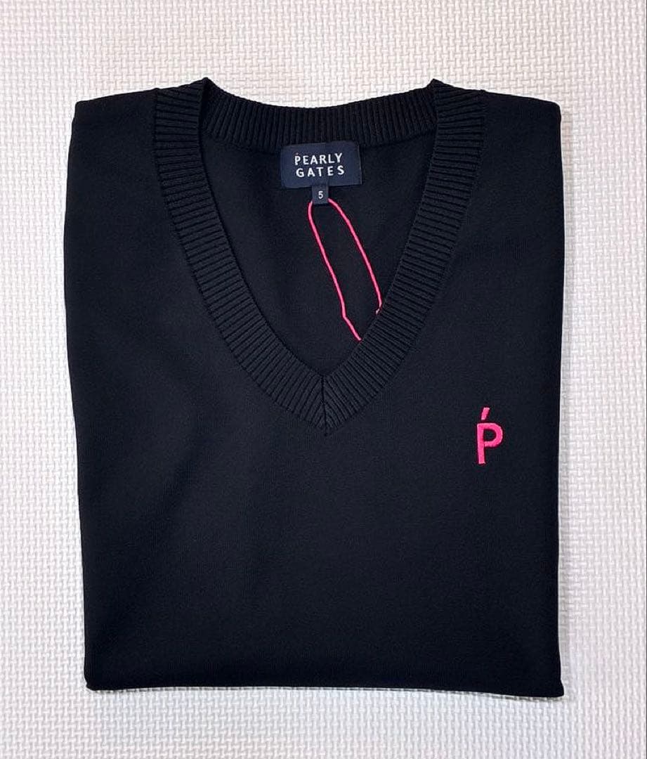 パーリーゲイツ 光栓50ポリエステルニットベスト（BLACK／5）