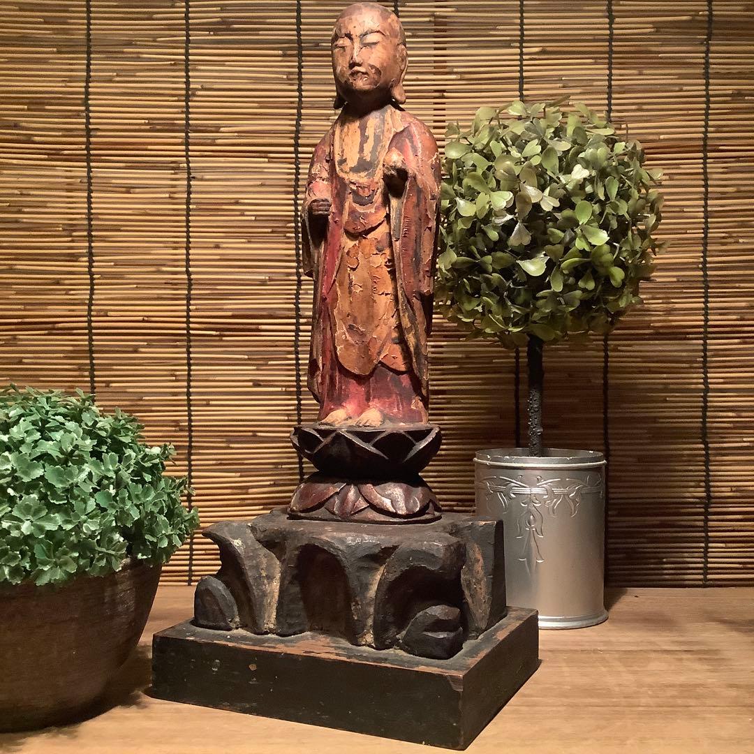 平安〜室町「如意宝珠地蔵菩薩」六道一尊・地蔵菩薩本願経・大乗大集地蔵・木彫彩色