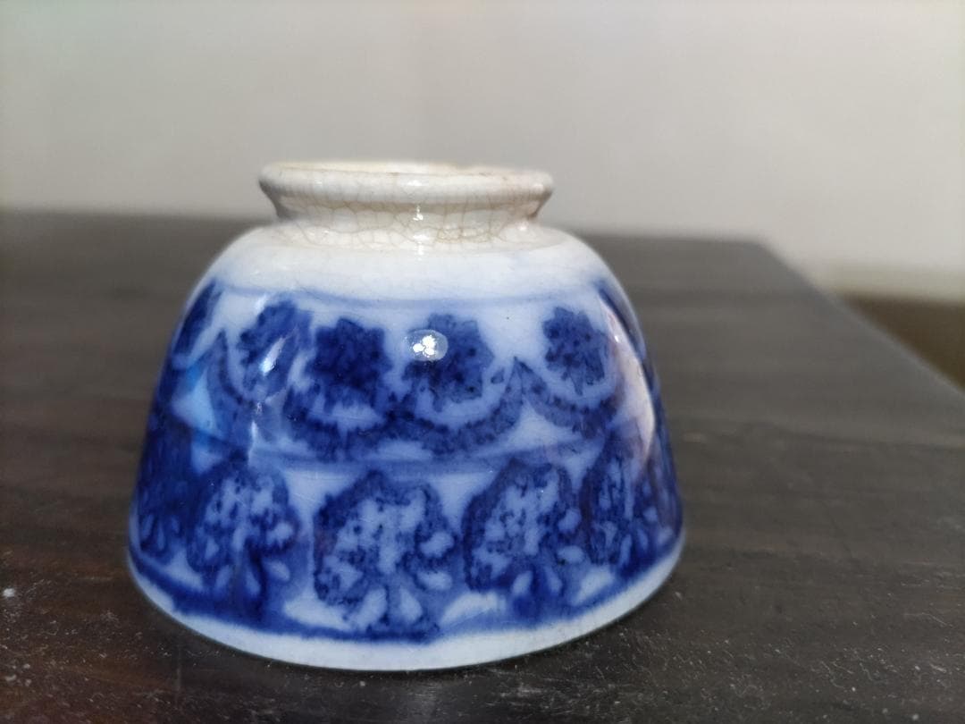 珍！デルフト　幾何学紋　印判　酒盃・小カップ