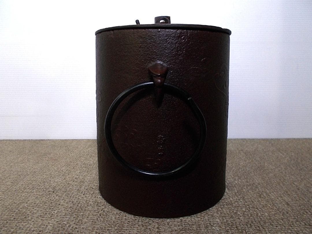 茶道具 人間国宝高橋敬典作 雲龍釜 茶釜 釜環 極厚共箱 送料込み