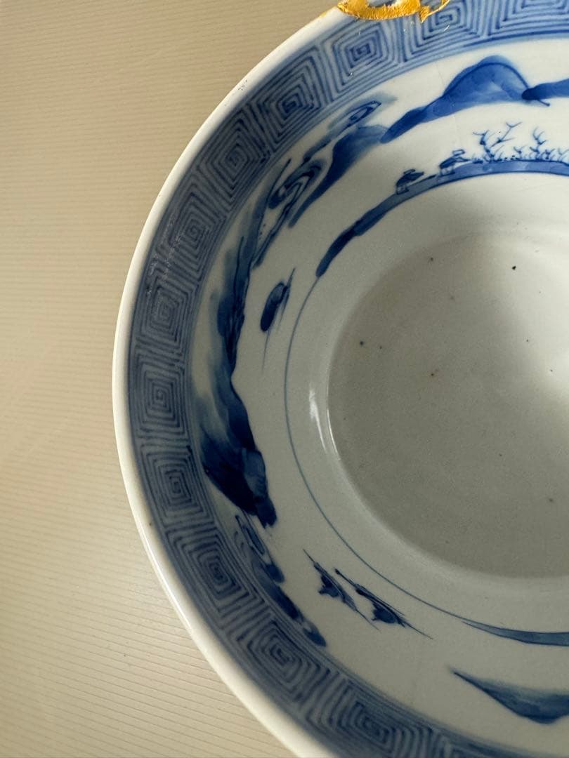 2412 五良大甫　呉祥瑞造　染付人物　水指　時代物