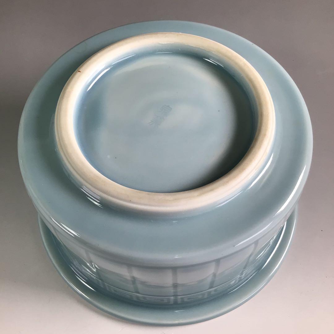 Ｒ３８１　皆具　『加藤鍇次郎造』『青磁皆具』　共箱　茶道具