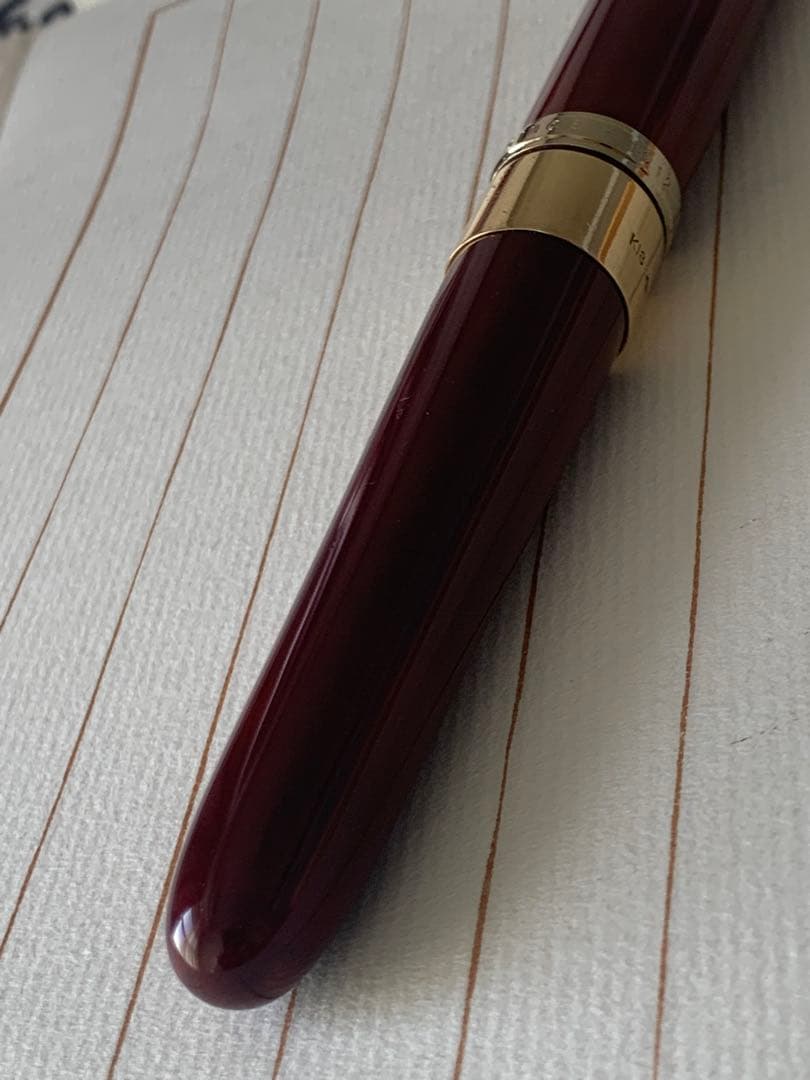 極美品 大橋堂 OHASIDO 万年筆 14Kペン先／K18リング／朱漆軸