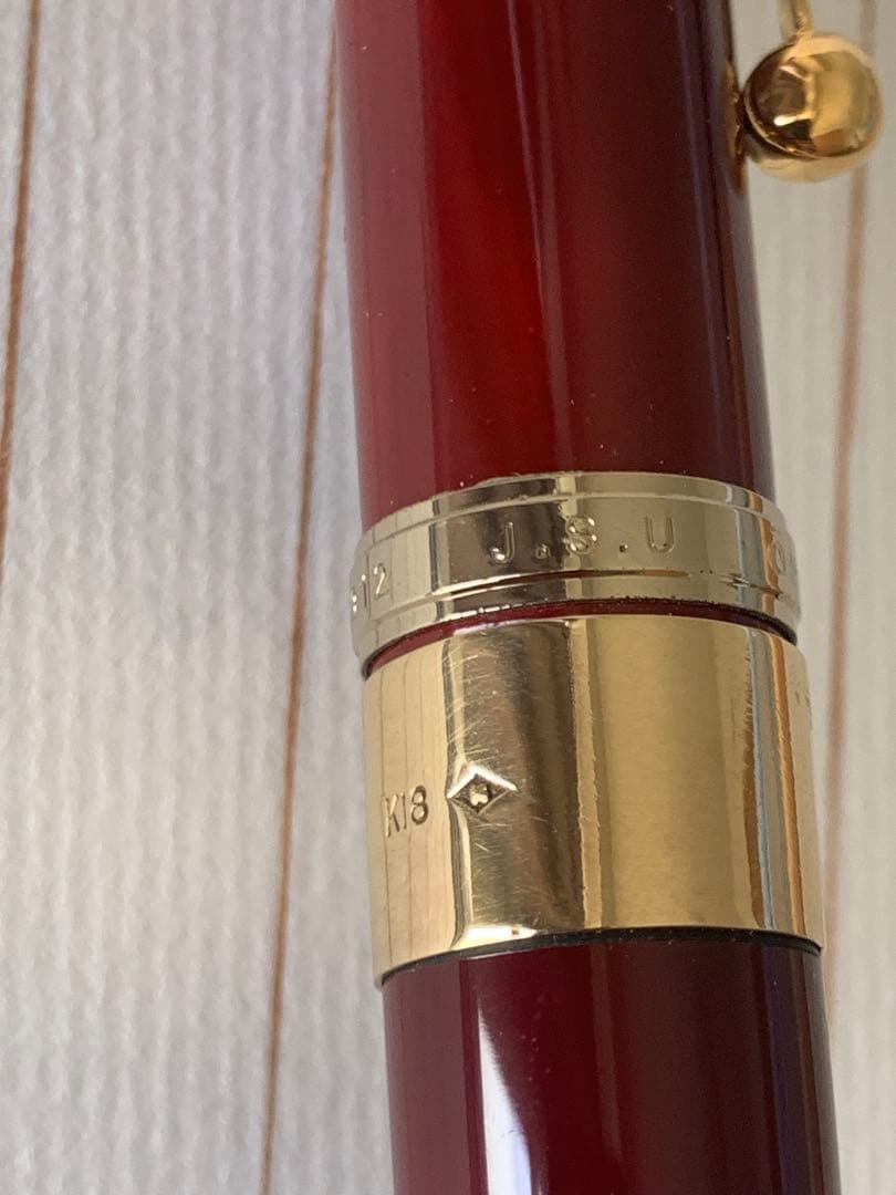 極美品 大橋堂 OHASIDO 万年筆 14Kペン先／K18リング／朱漆軸