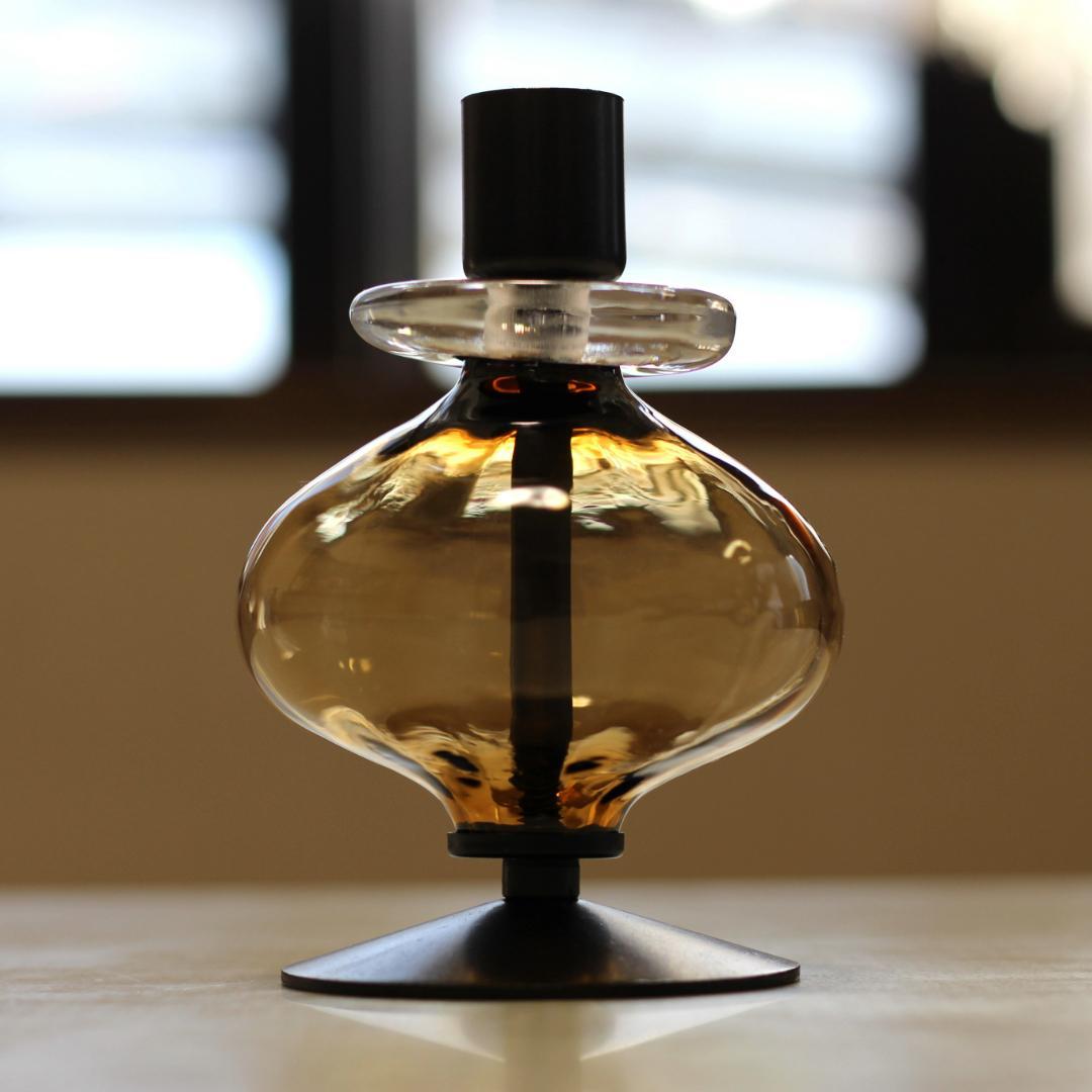 【美品】エリックホグラン　キャンドルスタンド オニオン型　アンバー 01