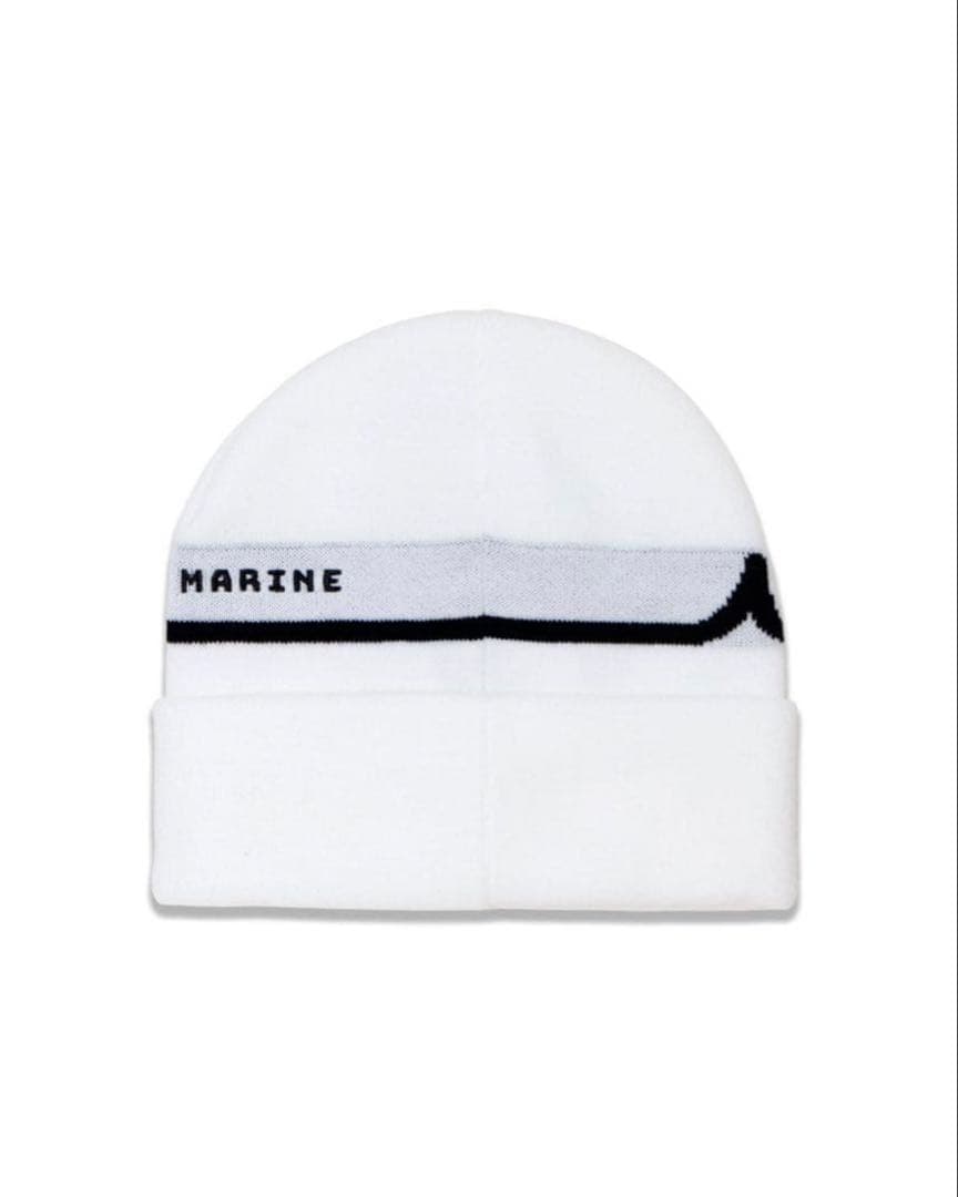 MUTA ホワイトニット帽 MUTA ホワイトキャップ 波模様