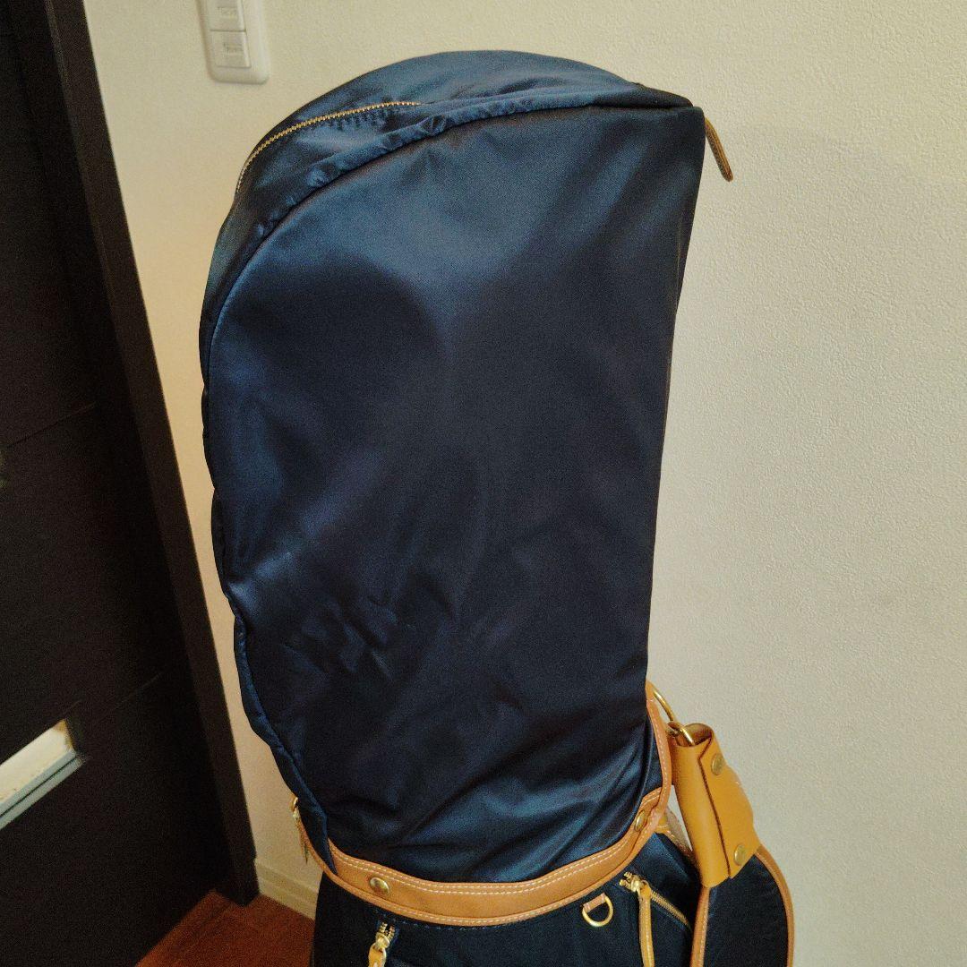 考英舎 ハンドメイド 高密度ツイルナイロン キャディバッグ ネイビー×ライト