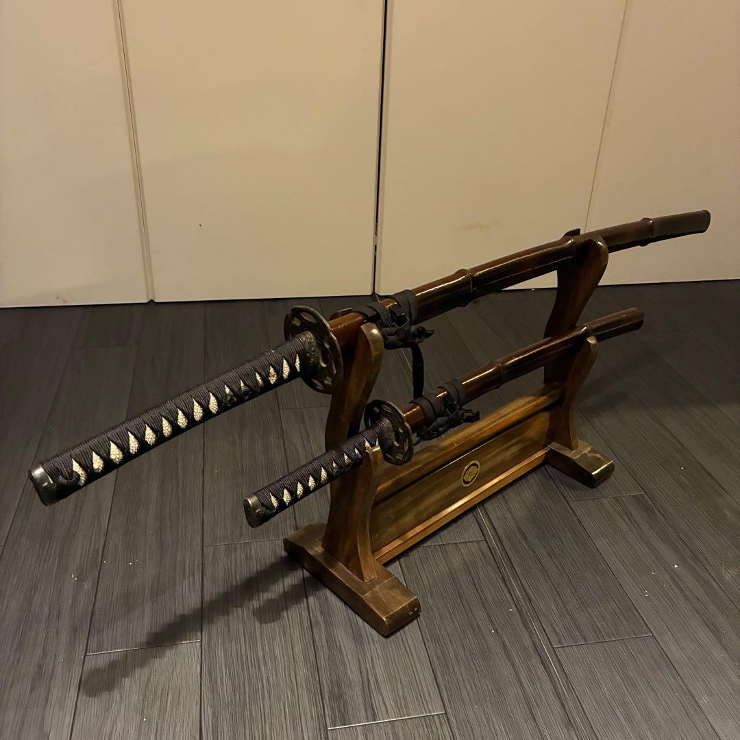 希少品　竹鞘　大小セット　竹筒拵　高級模造刀　居合刀　竹鞘太刀　2本セット