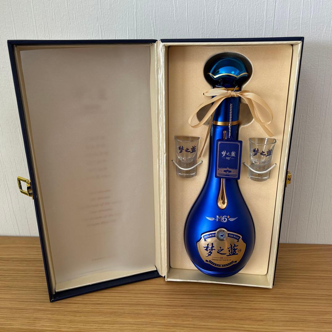 中国白酒　夢之蓝 M6 ネイビーブルー ボトルセット　500ml、52%