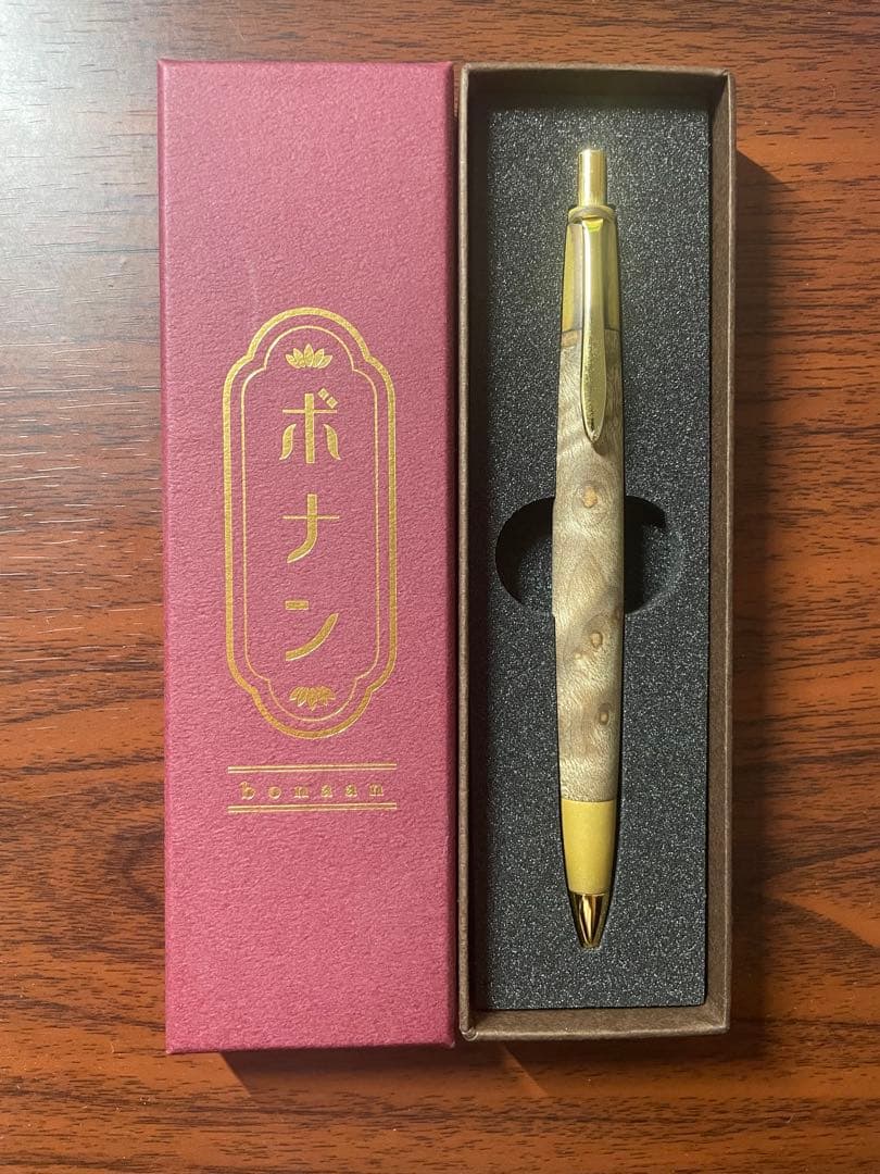 ボナンペン マーブルウッド 0.5mmシャーペン 金加工真鍮金具