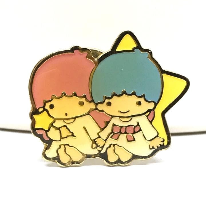 1999年 キキララ レトロ ピンバッジ 未使用 ピンズ リトルツインスターズ