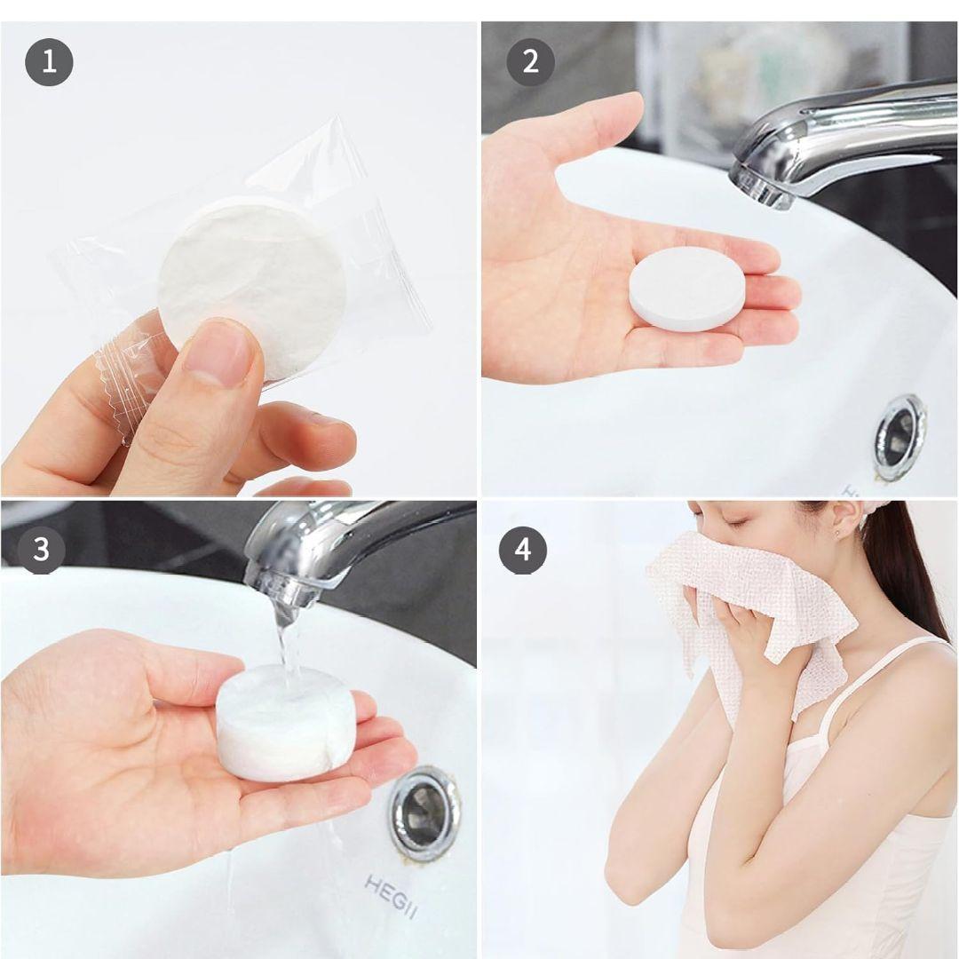 使い捨て圧縮タオル 40枚入 大きい 厚手 フェイスタオル 洗顔タオル