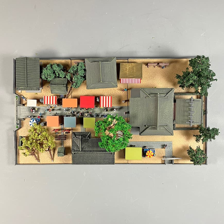 トミーテック ジオコレ 神社 + 樹木・人物・屋台等 1/150 組立品※