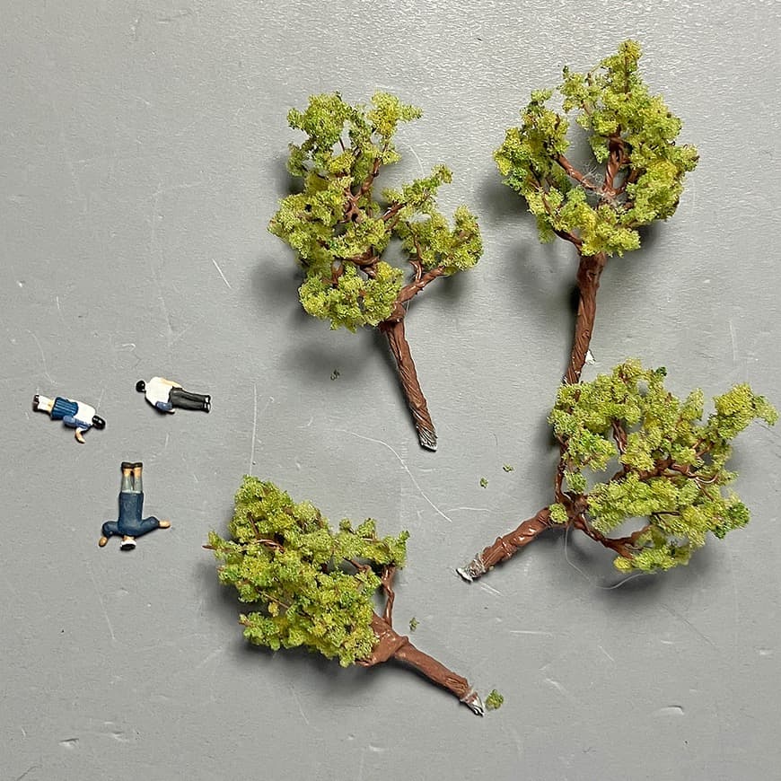 トミーテック ジオコレ 神社 + 樹木・人物・屋台等 1/150 組立品※