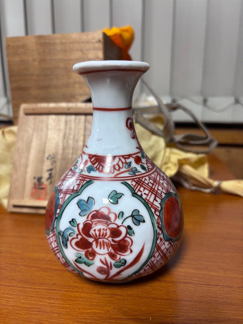 初代　竹春作　赤絵徳利！！！