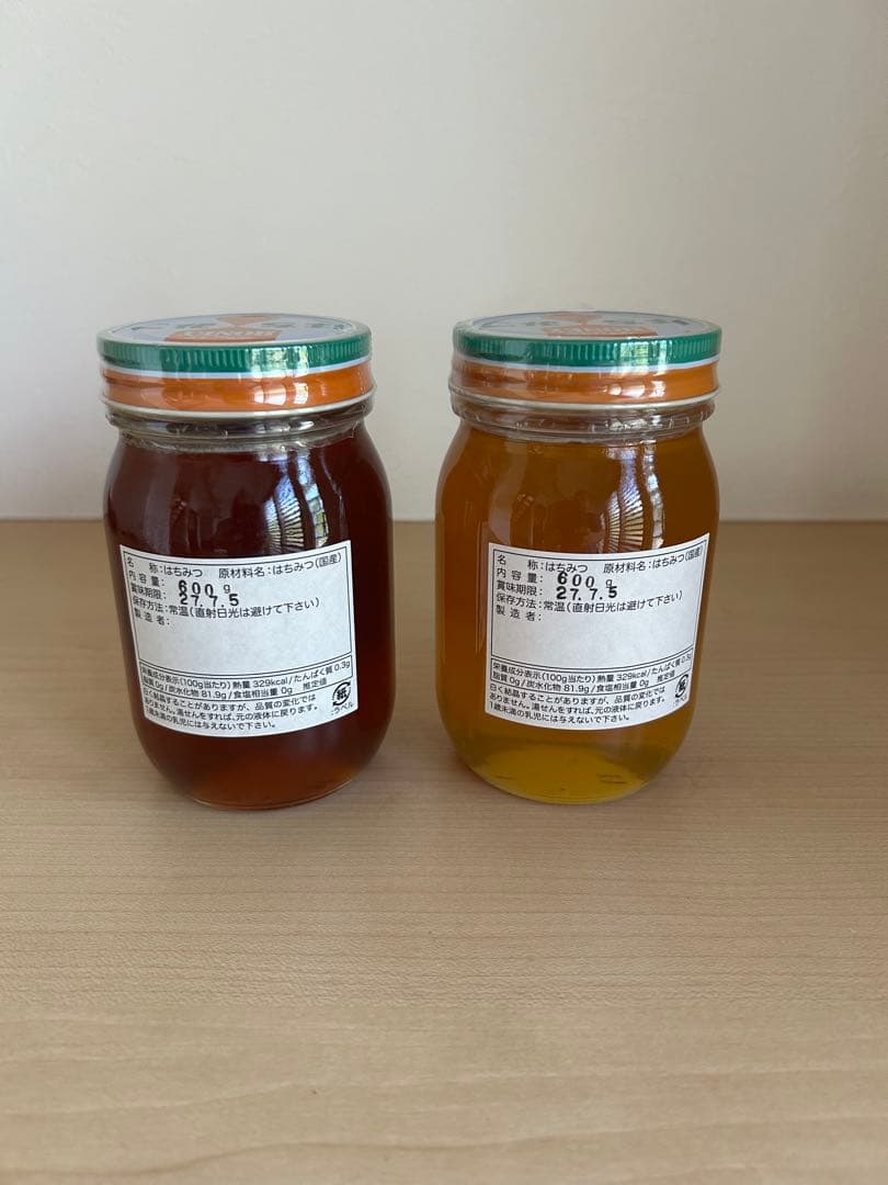 日本蜜蜂・純粋天然蜂蜜 1200g(600g2本)