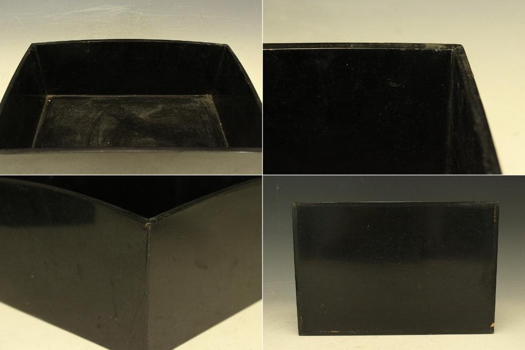 茶道具 六角 青磁 火入 煙草盆 一対 江戸末期-明治(A258)