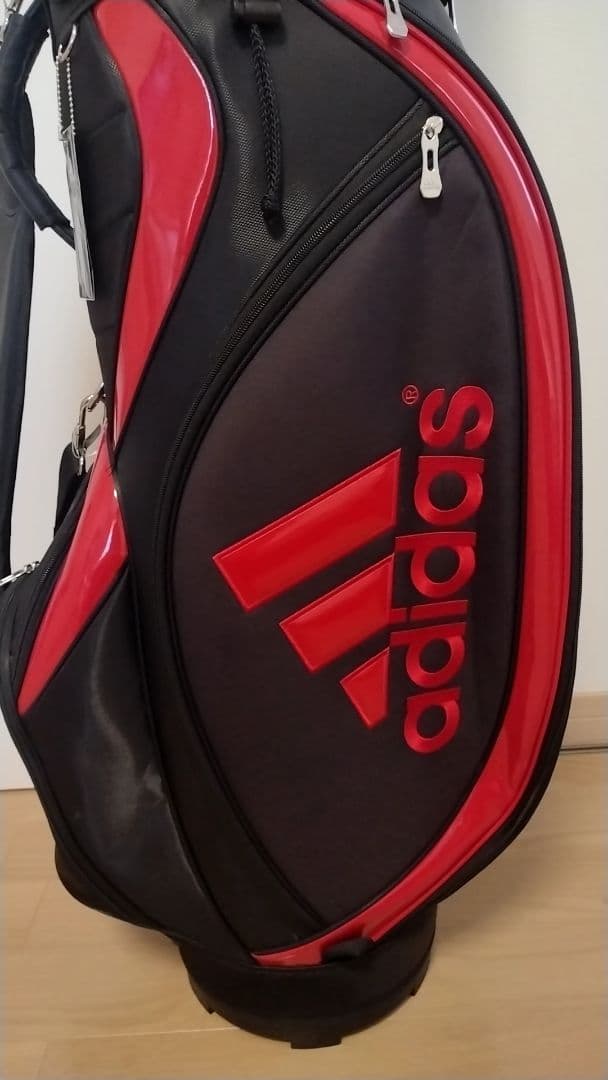 【美品】adidas キャディバッグ ブラック/レッド