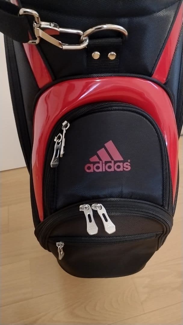 【美品】adidas キャディバッグ ブラック/レッド