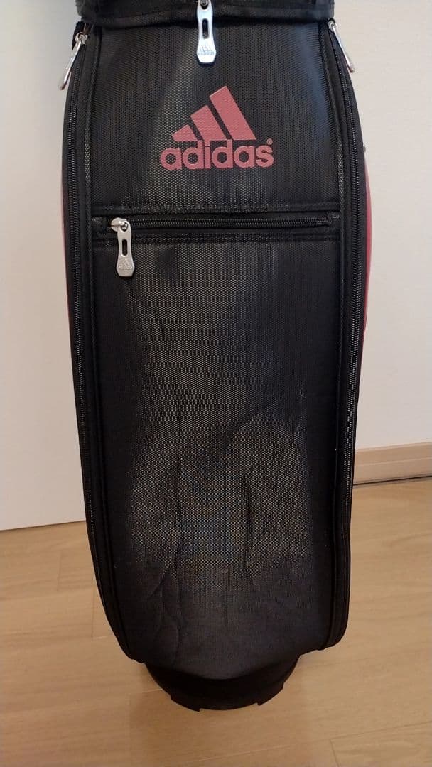 【美品】adidas キャディバッグ ブラック/レッド