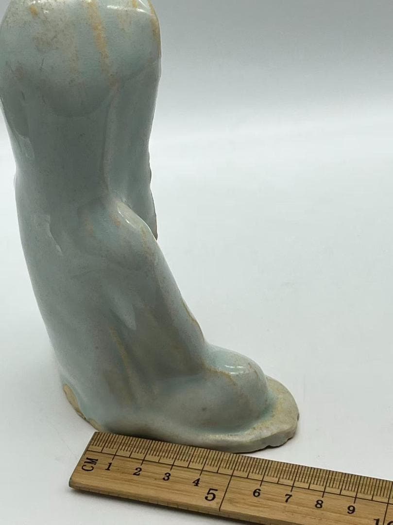 宋時代 青磁 影青観音座仏　時代物　【旧家蔵出し】　希少貴重(A-94)