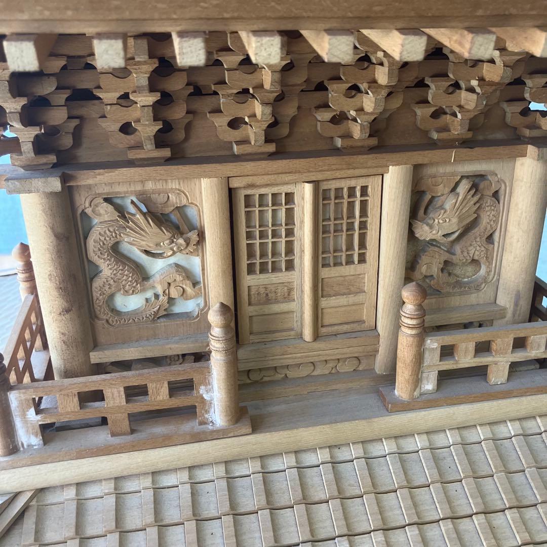 昭和レトロ 特大 木製 五重塔 置物 オブジェ 飾り 寺院模型 ビンテージ