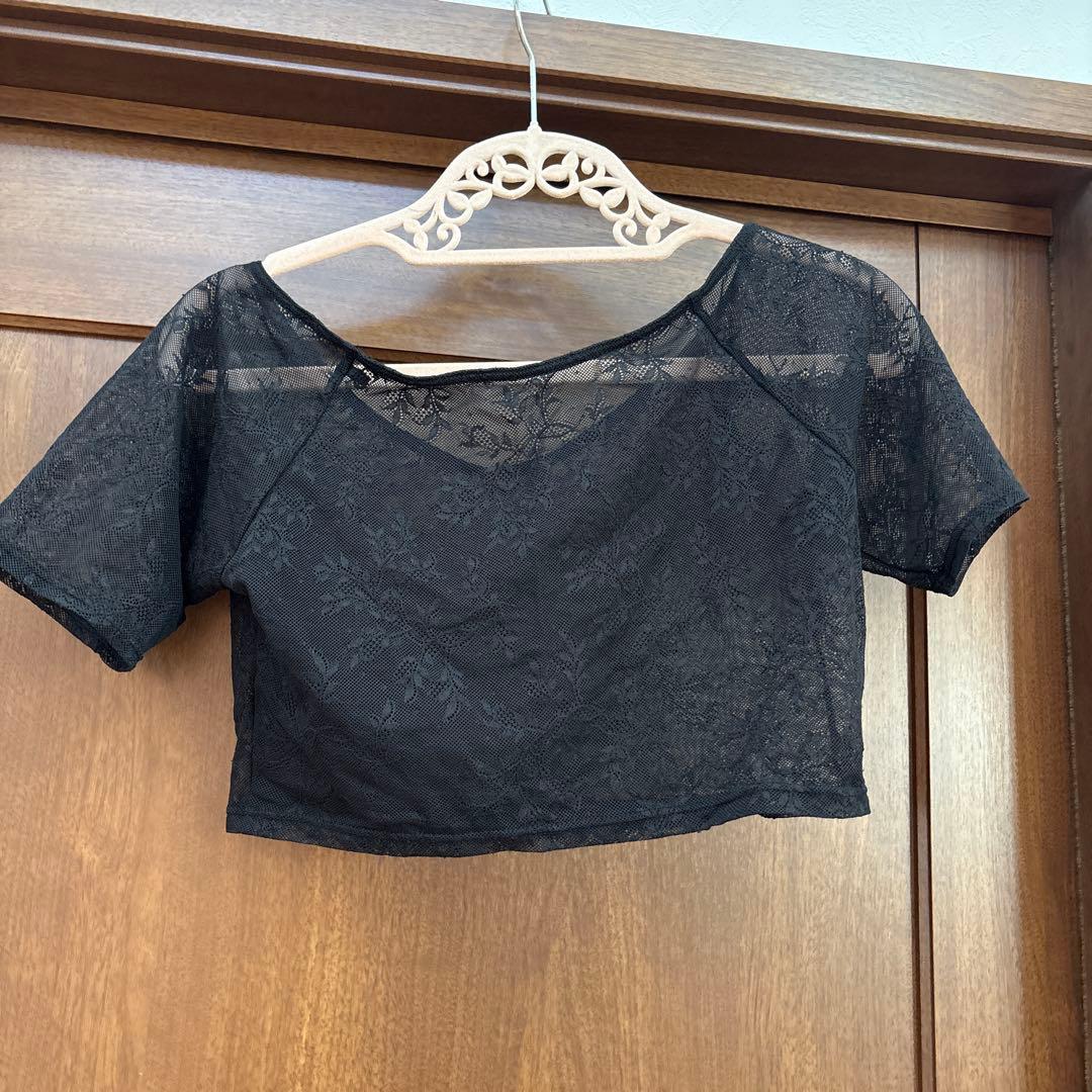 チャコット レース柄 ショートトップス