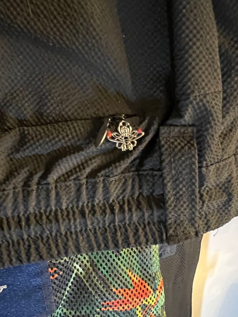 【希少52/2XL】G-stage シアサッカーパンツ 黒 蜂アイコン春夏ゴルフ