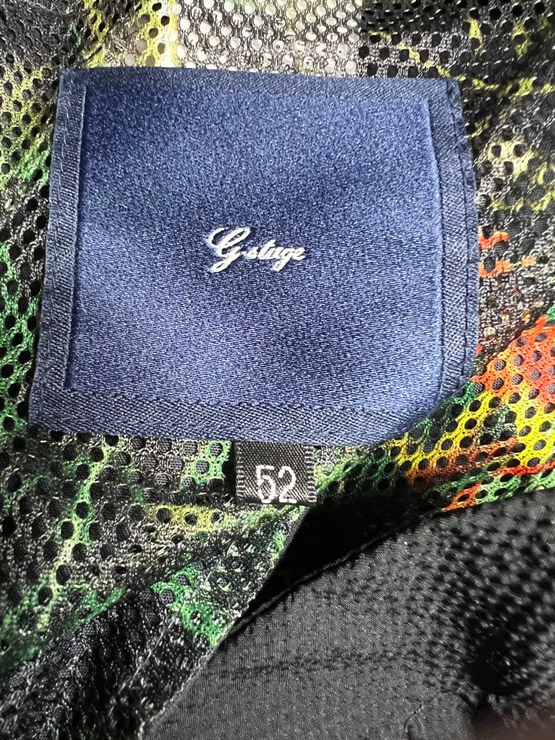 【希少52/2XL】G-stage シアサッカーパンツ 黒 蜂アイコン春夏ゴルフ