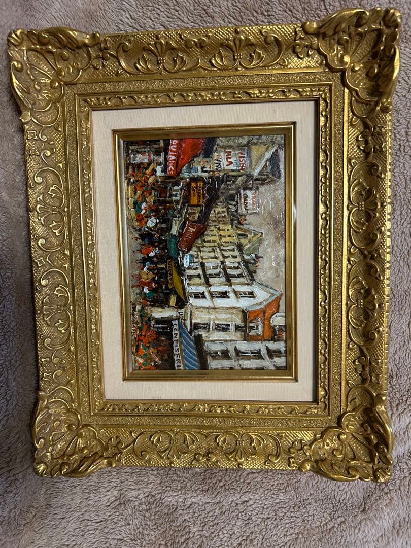 中西良招の油彩画、[ムクタール街] SMサイズ