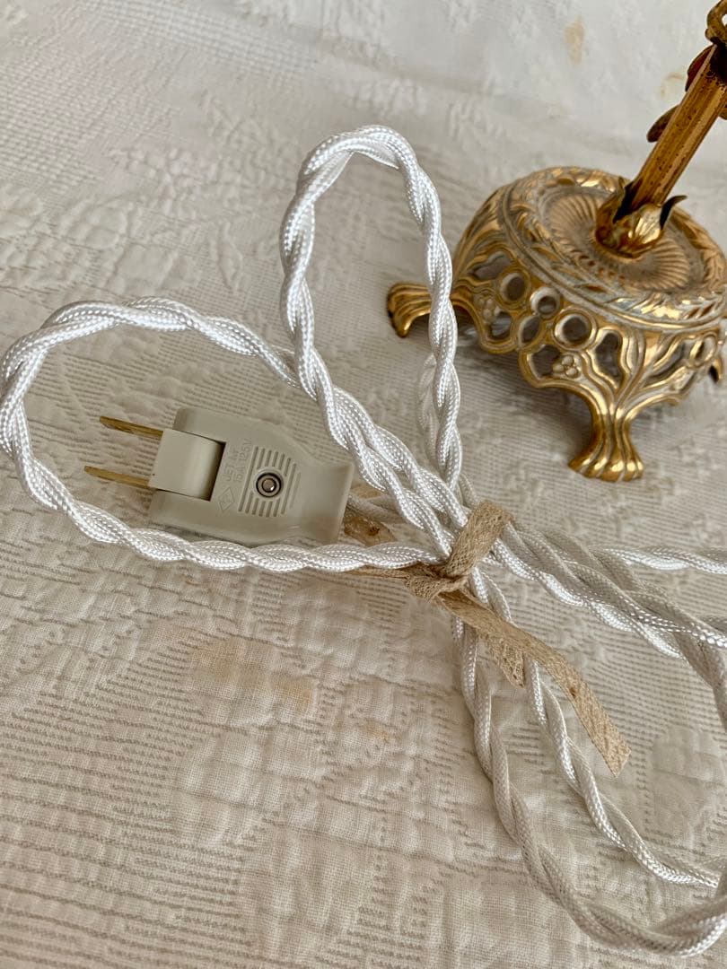 ビンテージ/アンティークロココモチーフテーブルランプ※フレンチスタイル陶器ローズ