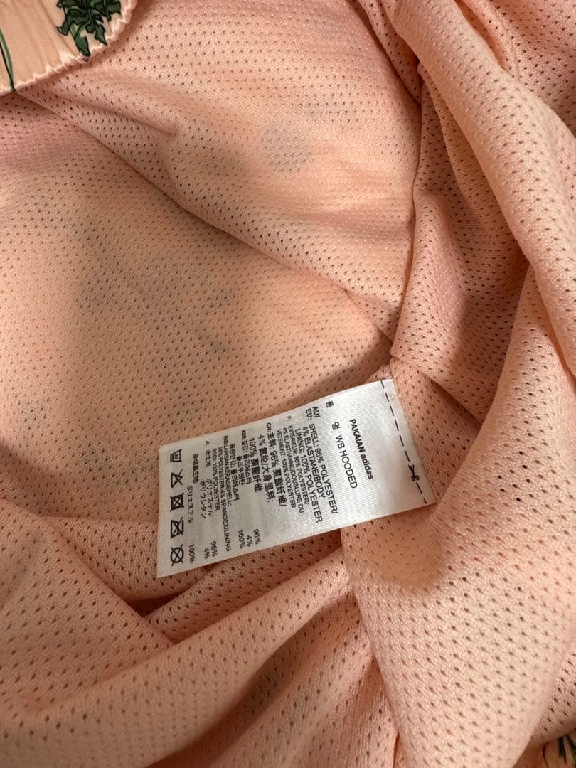 adidasサテン 花柄 アノラック パーカー ジャージXL