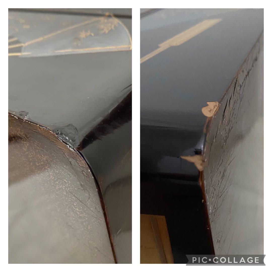 明治期頃 蒔絵 扇面 御料紙箱　料紙箱　草紙箱　書簡 内梨子地　漆器 漆工芸