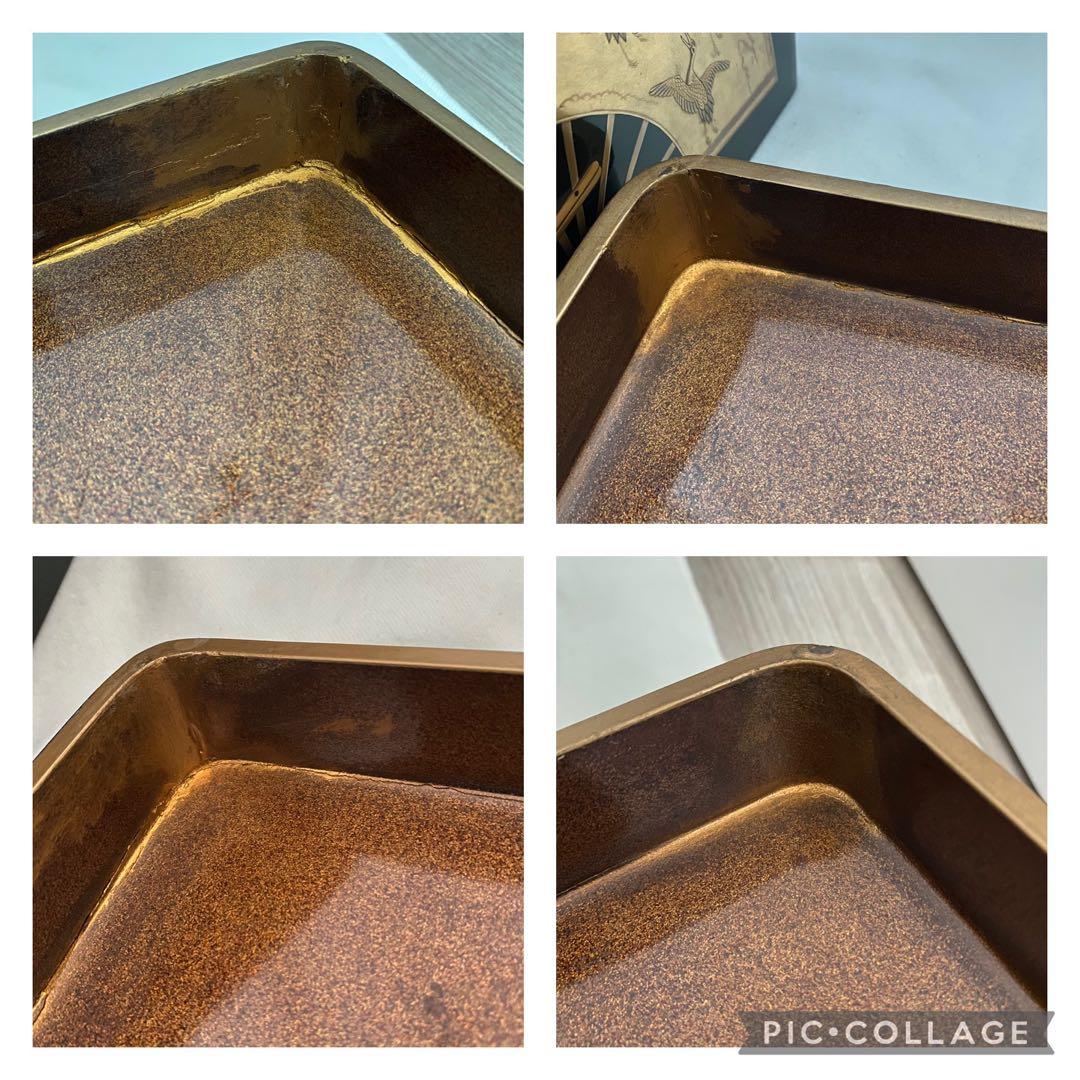 明治期頃 蒔絵 扇面 御料紙箱　料紙箱　草紙箱　書簡 内梨子地　漆器 漆工芸