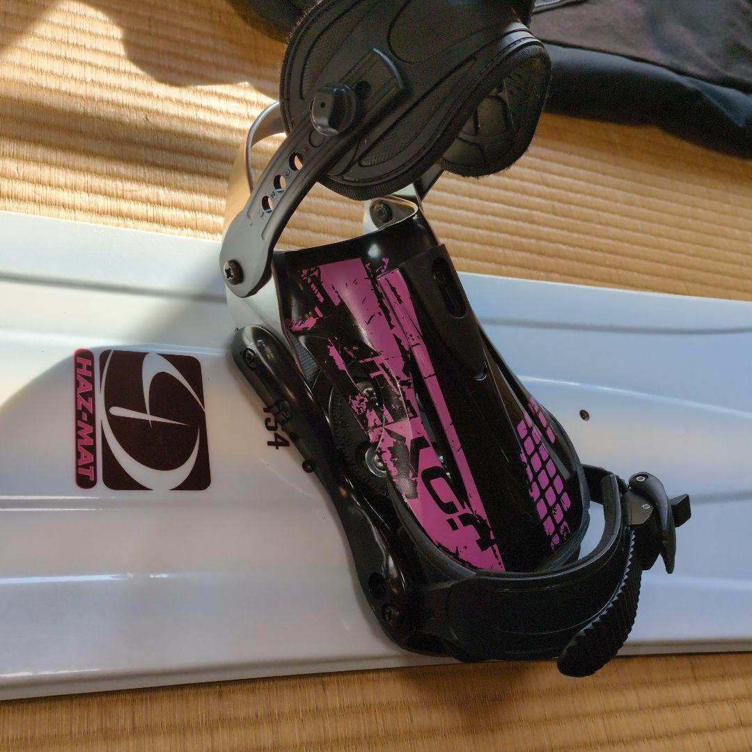 HAZMAT　スノーボード ホワイト ブルー　3点セット☆