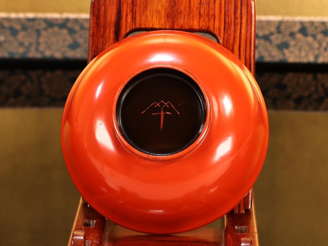 BK416　時代輪島塗　松竹梅図蒔絵　吸物椀　五客　木製　茶道具 懐石 会席