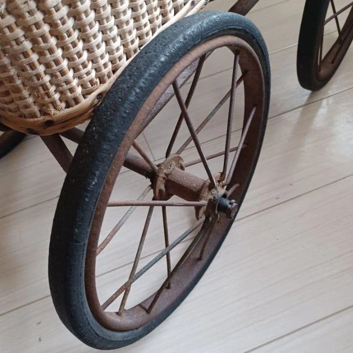 アンティーク 花籠 乳母車 ヴィンテージ 店舗什器 古道具 引取限定