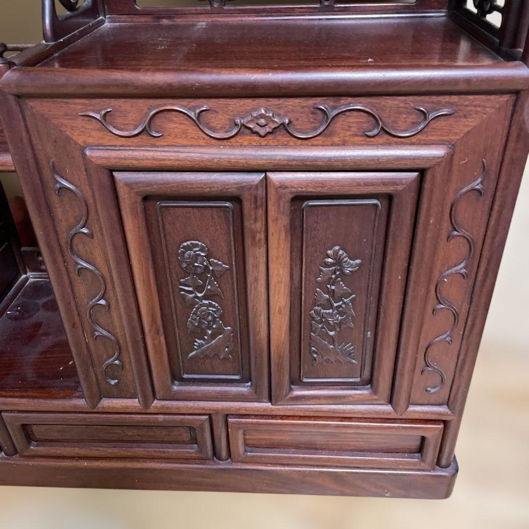 唐木家具　花梨　飾り棚　茶箪笥　アンティーク