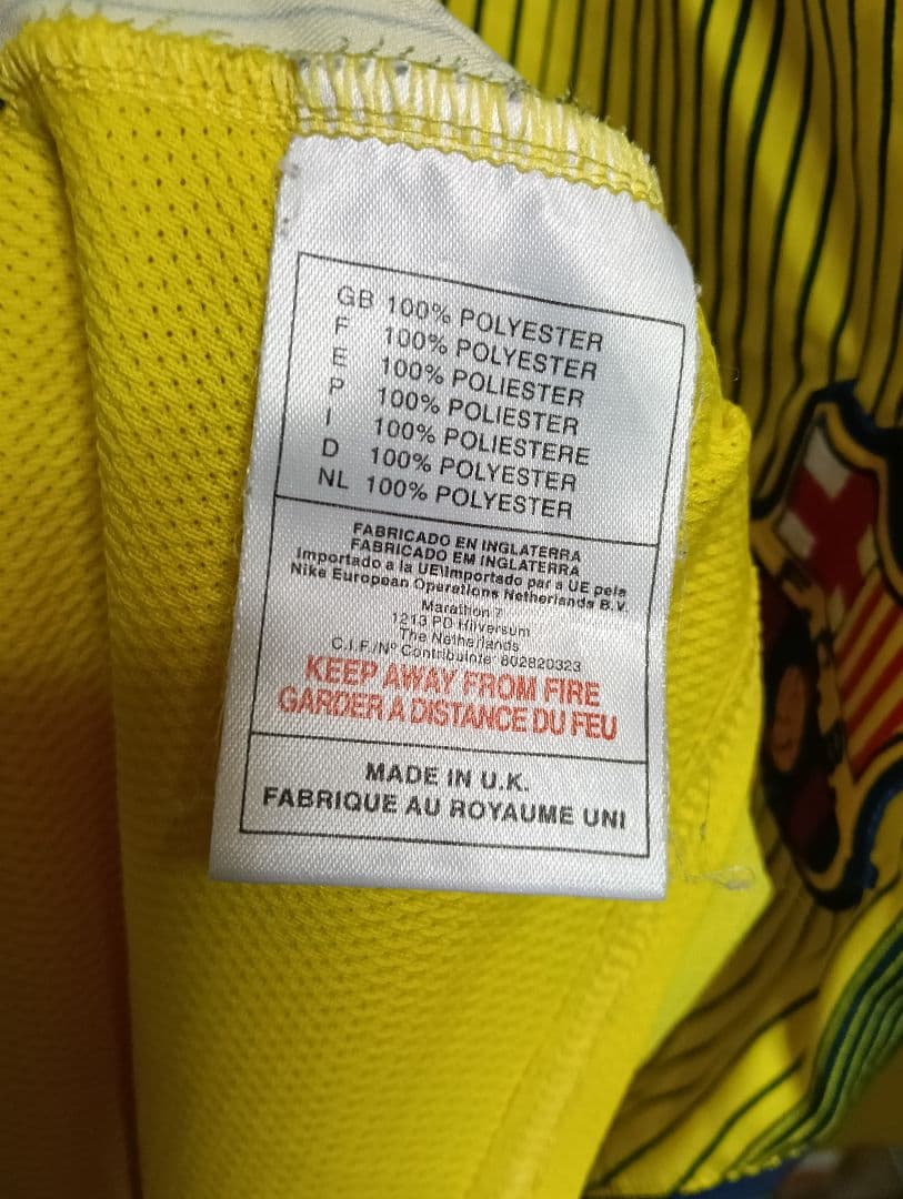 【激レア正規品！】バルセロナ 02/03 3rdGKユニフォーム イエロー海外M